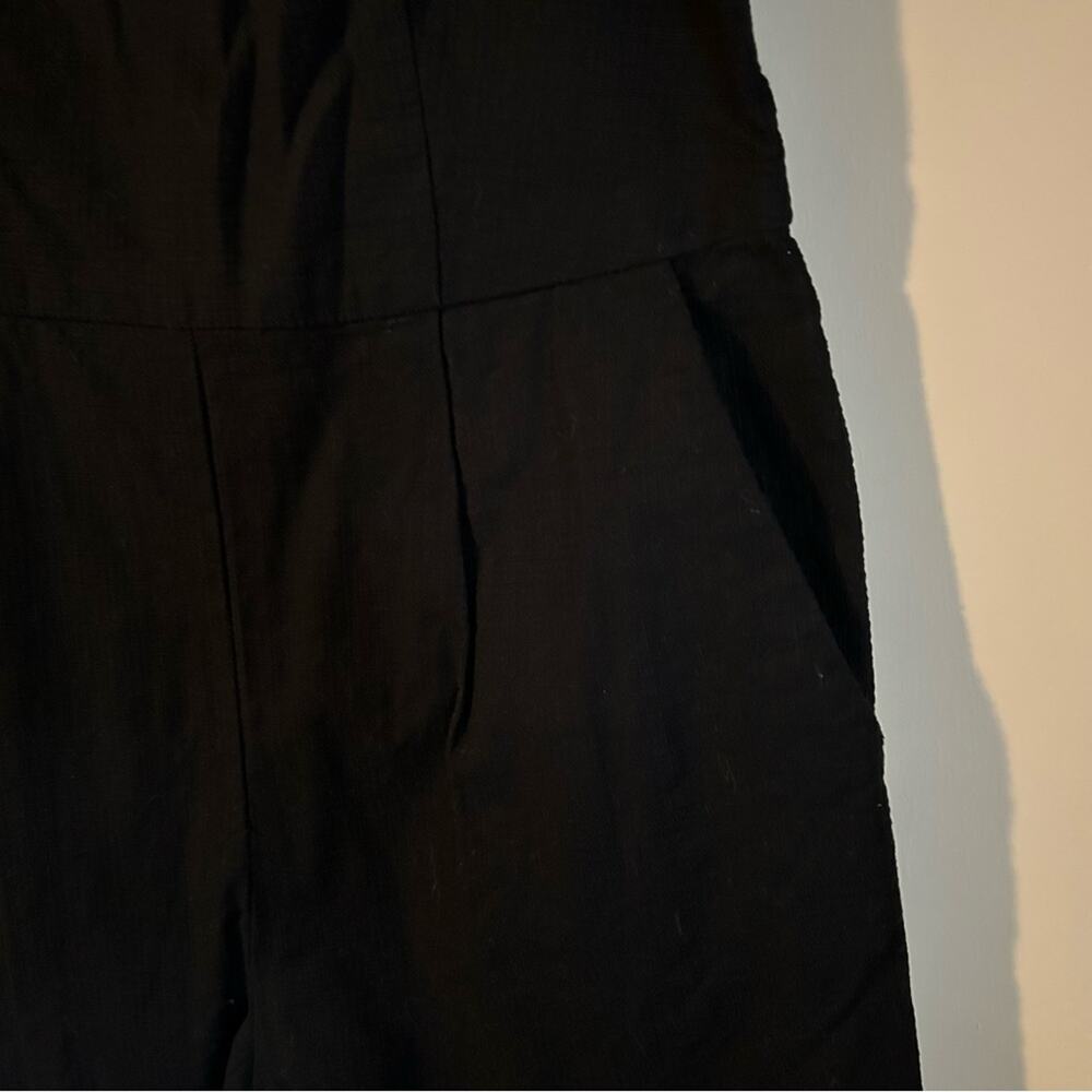 Anthropologie Elevenses Black V-Neck Flutter Sleeves Cold Shoulder Romper Size 6 - Picture 7 of 12